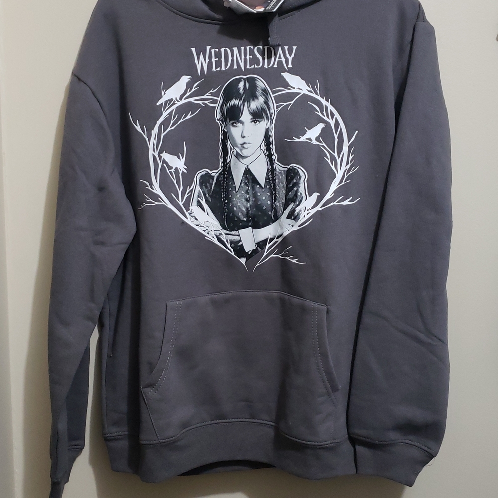 Wednesday Adams Graphic Hoodie Sweatshirt Juniors Size Large